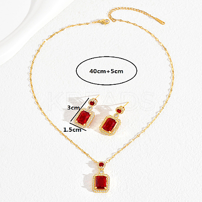 Brass Micro Pave Cubic Zirconia Jewelry Sets for Women CT9369-1-1