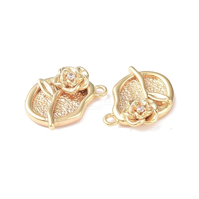 Brass Micro Pave Cubic Zirconia Pendants KK-I702-04G-1