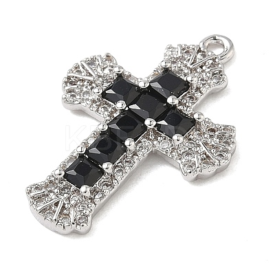 Brass Micro Pave Cubic Zirconia Pendants KK-P342-15P-1