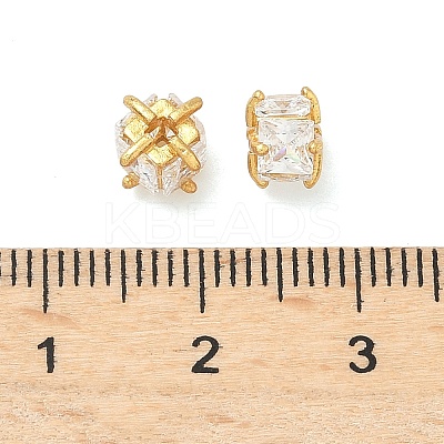 Brass Pave Cubic Zirconia Beads KK-H532-21A-G-1