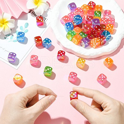 UV Plating Opaque Acrylic Beads JACR-CJC0002-03-1