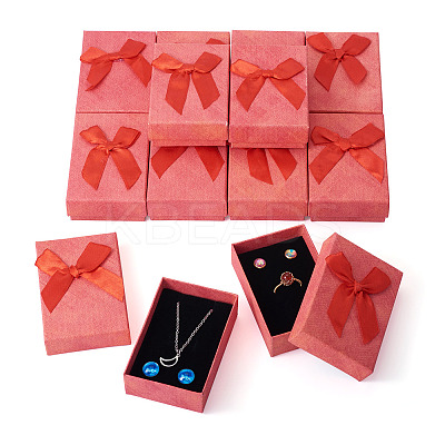 Rectangle Paper Jewelry Set Storage Gift Boxes with Bowknot CON-TAC0014-12D-1