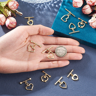 10Sets 5 Styles Brass Toggle Clasps KK-TA0008-80-1