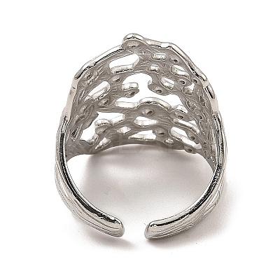 Non-Tarnish 304 Stainless Steel Open Cuff Rings RJEW-Z018-09P-1