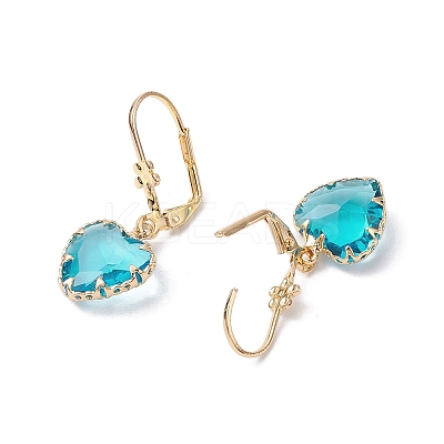 Glass Leverback Earring EJEW-C077-14KCG-1