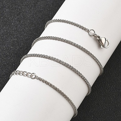 Brass Wheat Chains Necklaces for Women NJEW-D302-24P-1
