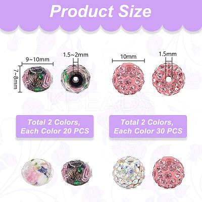 DIY Polymer Clay Rhinestone & Gold Sand Lampwork Beads Making Findings Beads Kits RB-PH0001-59-1