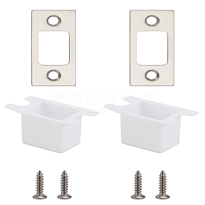 2 Sets 201 Stainless Steel Door Reinforcement Plate with Screws AJEW-LP0001-31P-1