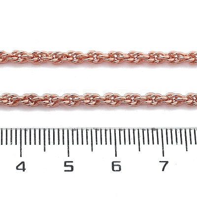 3mm Brass Rope Chain Necklaces for Men Women NJEW-G160-10RG-1