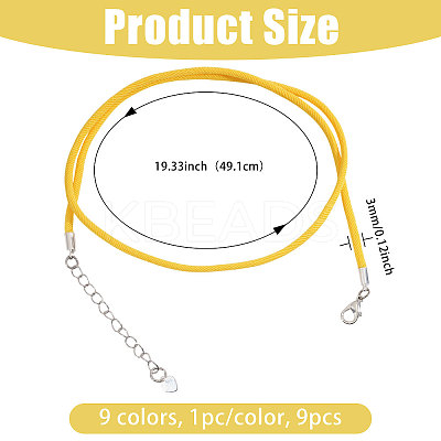 9Pcs 9 Colors Round Nylon Milan Cord Necklace Making NJEW-PH01635-1