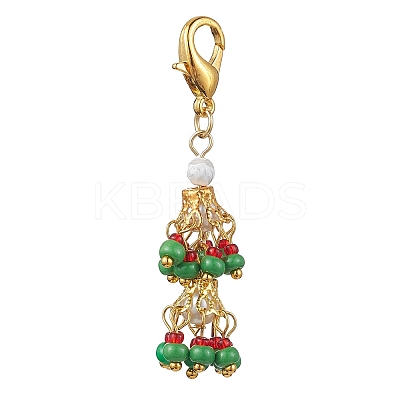Glass Seed Bead Pendant Decorations HJEW-MZ00057-02-1