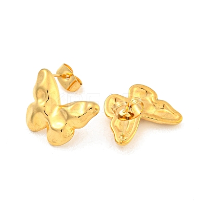 Butterfly 304 Stainless Steel Ear Studs EJEW-L290-031G-1