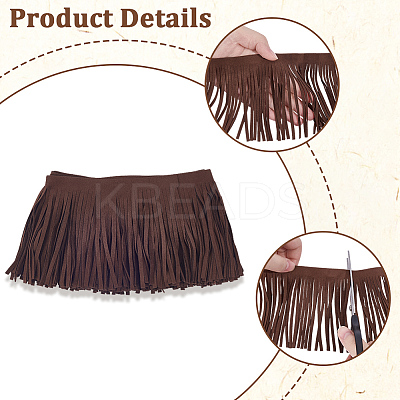1Pc Suede Fabric Tassels Ribbon OCOR-GF0005-60A-04-1