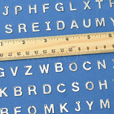 104Pcs 26 Styles Letter A~Z 304 Stainless Steel Alphabet Letter Charms STAS-FS0001-67-1