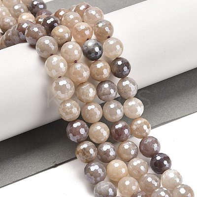 Electroplated Natural Violet Strawberry Quartz Round Beads Strands G-L598-A06-01-1