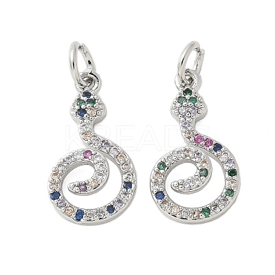 Brass Micro Pave Cubic Zirconia Pendants KK-U056-49P-1