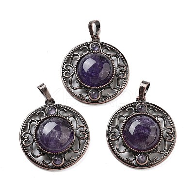 Natural Amethyst Pendants G-Q158-03A-R02-1