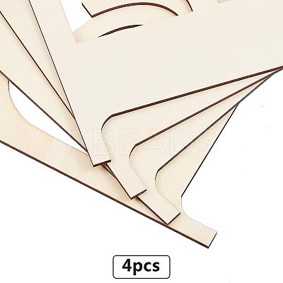 Letter E Shape Unfinished Wood Slices DIY-GA0001-13-1