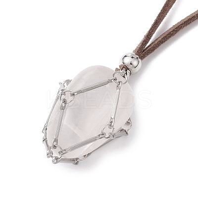 Crystal Holder Cage Necklace NJEW-JN04587-02-1