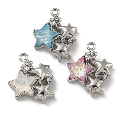 Rack Plating Alloy Rhinestone Pendants PALLOY-F312-04P-1