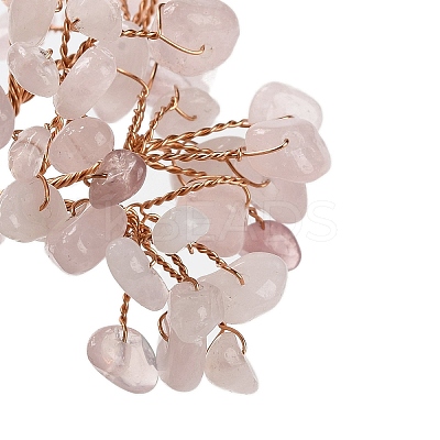 Natural Rose Quartz Chips Tree Decorations DJEW-M012-02G-1
