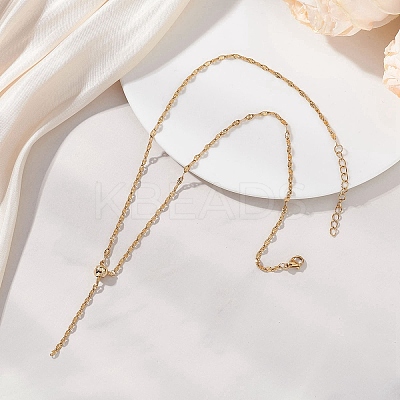 2MM Adjustable 304 Stainless Steel Textured Dapped Chain Lariat Necklaces NJEW-JN05858-1
