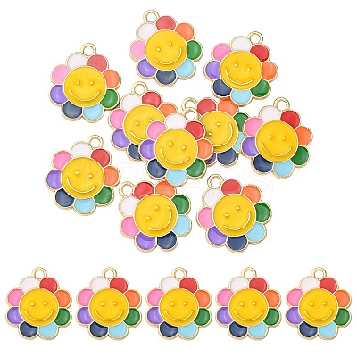 Alloy Enamel Pendants ENAM-YW0002-26LG-1