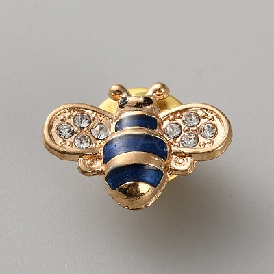 12Pcs Bees Enamel Brooch Setting for Rhinestone JEWB-FH0001-46-1