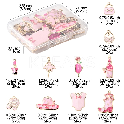 20Pcs 10 Styles Rack Plating Alloy Enamel Pendants ENAM-FS0002-74-1