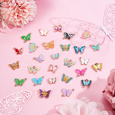 52Pcs 26 Styles Alloy Enamel Pendants ENAM-HY0001-55-1
