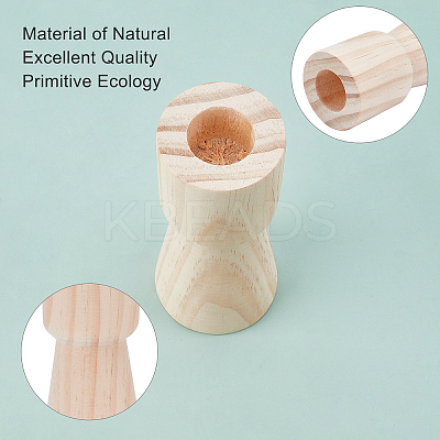 2Pcs 2 Style Wood Candle Holder AJEW-GF0004-05A-1