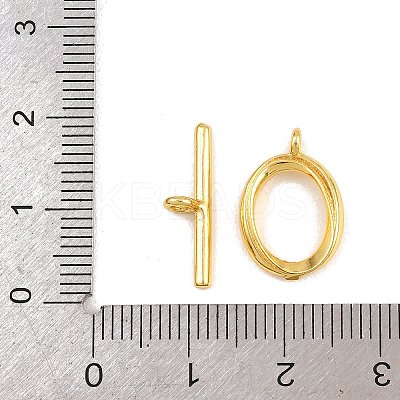 Oval Brass Toggle Clasps KK-G548-35-1
