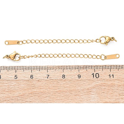 304 Stainless Steel Chain Extender with Teardrop Charms STAS-G383-08G-1