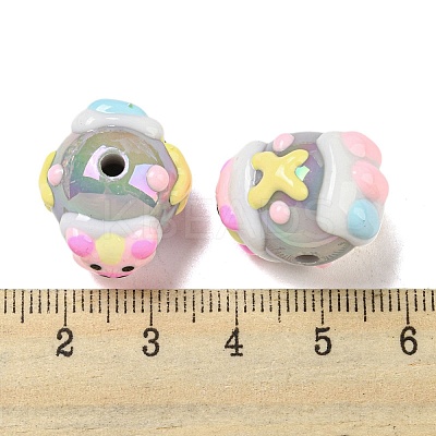 Hand Painted Acrylic with Enamel Beads MACR-D031-05H-1