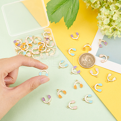 40Pcs 4 Colors Eco-Friendly Zinc Alloy Pendants FIND-GA0002-24-1