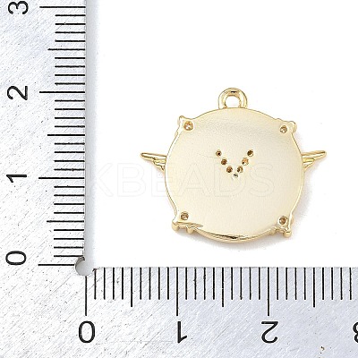 Brass Micro Pave Clear Cubic Zirconia Pendants KK-G545-02G-1