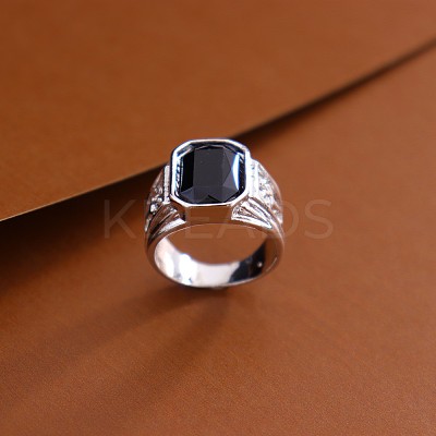 Alloy Rhinestone Finger Rings for Men FS-WG512DB-19-1
