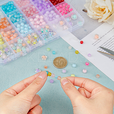 Star & Pumpkin & Round Glass & Acrylic Beads DIY Jewelry Making Finding Kit DIY-DC0002-78-1