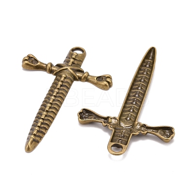 Tibetan Style Metal Dagger Pendants MLF1306Y-1
