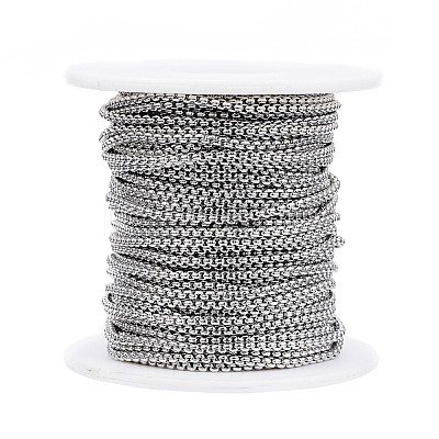 Tarnish Resistant 304 Stainless Steel Box Chains CHS-G002-01P-1
