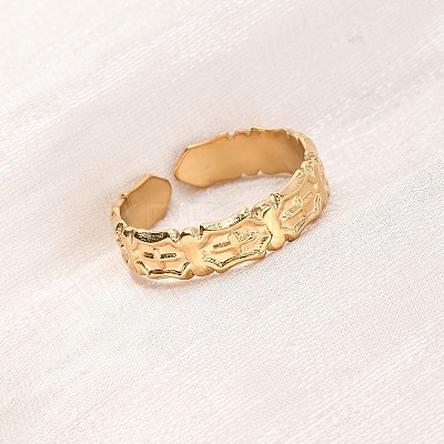 304 Stainless Steel Open Cuff Rings for Women RJEW-K309-14G-1