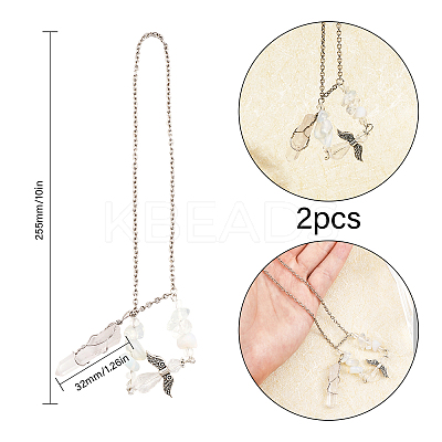 Natural Crystal Bullet Pendant Decorations HJEW-CA0001-58-1