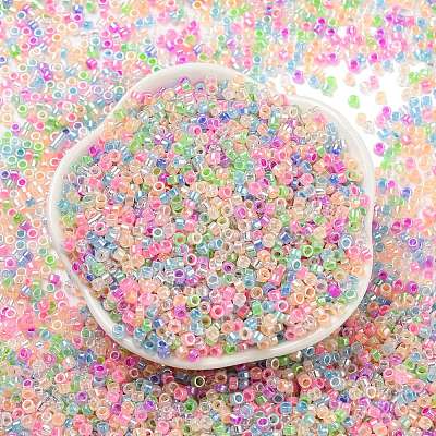 Electroplate Transparent Glass Seed Beads SEED-S042-16A-09-1