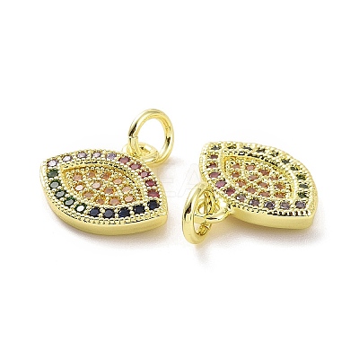 Brass Micro Pave Colorful Cubic Zirconia Charms KK-E068-VF081-1
