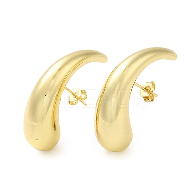 Rack Plating Brass Teardrop Stud Earrings for Women EJEW-D073-01G-1