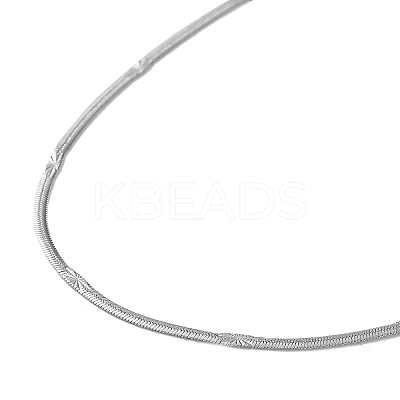 Non-Tarnish 304 Stainless Steel Flat Snake Chain Necklaces for Women LS-NJEW-D058-03P-1