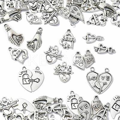 70Pcs 14 Styles Tibetan Style Alloy Pendants FIND-CJ0001-88-1