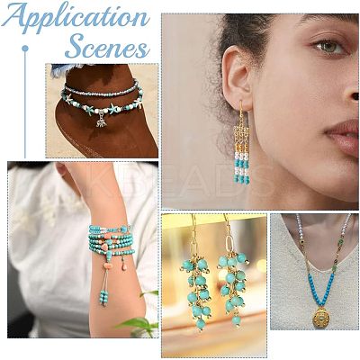 120Pcs 2 Styles Synthetic Turquoise Beads G-NB0003-94-1