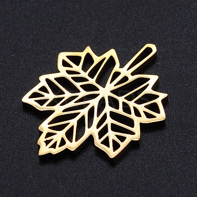 Autumn Theme 201 Stainless Steel Filigree Joiners Links STAS-S105-JN888-2-1