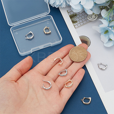 8Pcs 2 Colors Rack Plating Brass Micro Pave Clear Cubic Zirconia Fold Over Clasps FIND-PH0020-88-1